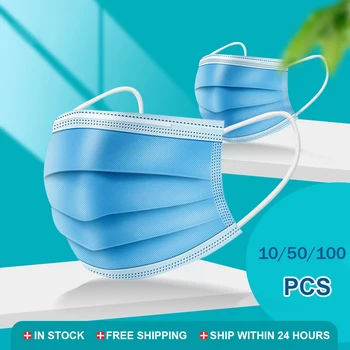 

10/50/100 pcs Disposable Medical Mask Face Mouth 3 Layer Breathable Melt Blown Mask Anti Dust Filter mascarilla Surgical Masks