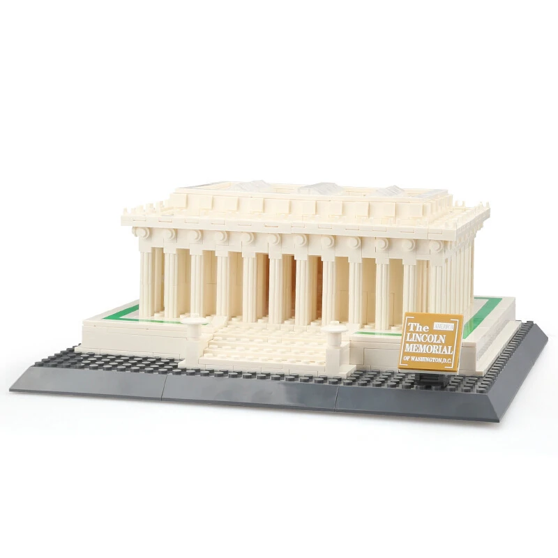 WANGE Architecture Series США Линкольн мемориал строительные блоки наборы кирпичи
