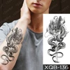 Autocollant de tatouage temporaire imperméable Dragon Lotus prune Rose tatouages épée serpent Art corporel bras faux manches Tatoo femmes hommes ► Photo 3/6