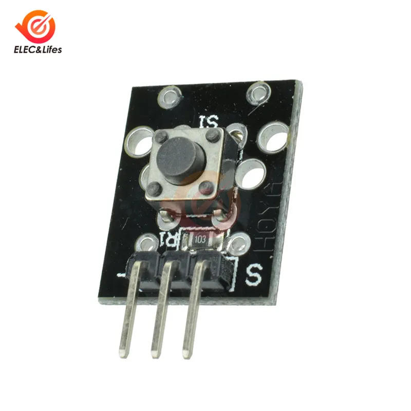 5 шт. KY-004 3-Pin Кнопка ключ переключатель Сенсор модуль для Arduino Diy тактовый переключатель Starter Kit 6*6*5 мм 6x6x5 мм KY004