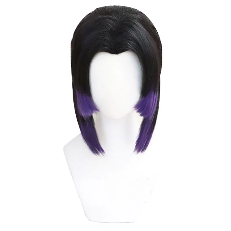 Only Wig Аниме Demon Slayer Kimetsu no Yaiba Kochou Shinobu косплей парик термостойкие синтетические парики+ парик шапка+ бабочка шпилька - Цвет: Only Wig