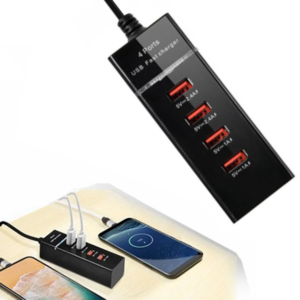 Универсальный usb-хаб, 4 порта usb, адаптер для быстрой зарядки, настенное зарядное устройство, штепсельная Вилка для телефонов, планшетов EM88