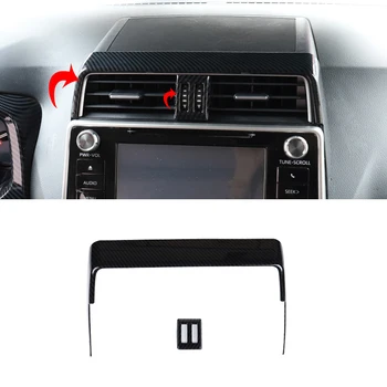 

For Toyota Land Cruiser Prado FJ150 2018-2019 ABS Carbon fiber Central control outlet trim cover stickers Car Styling