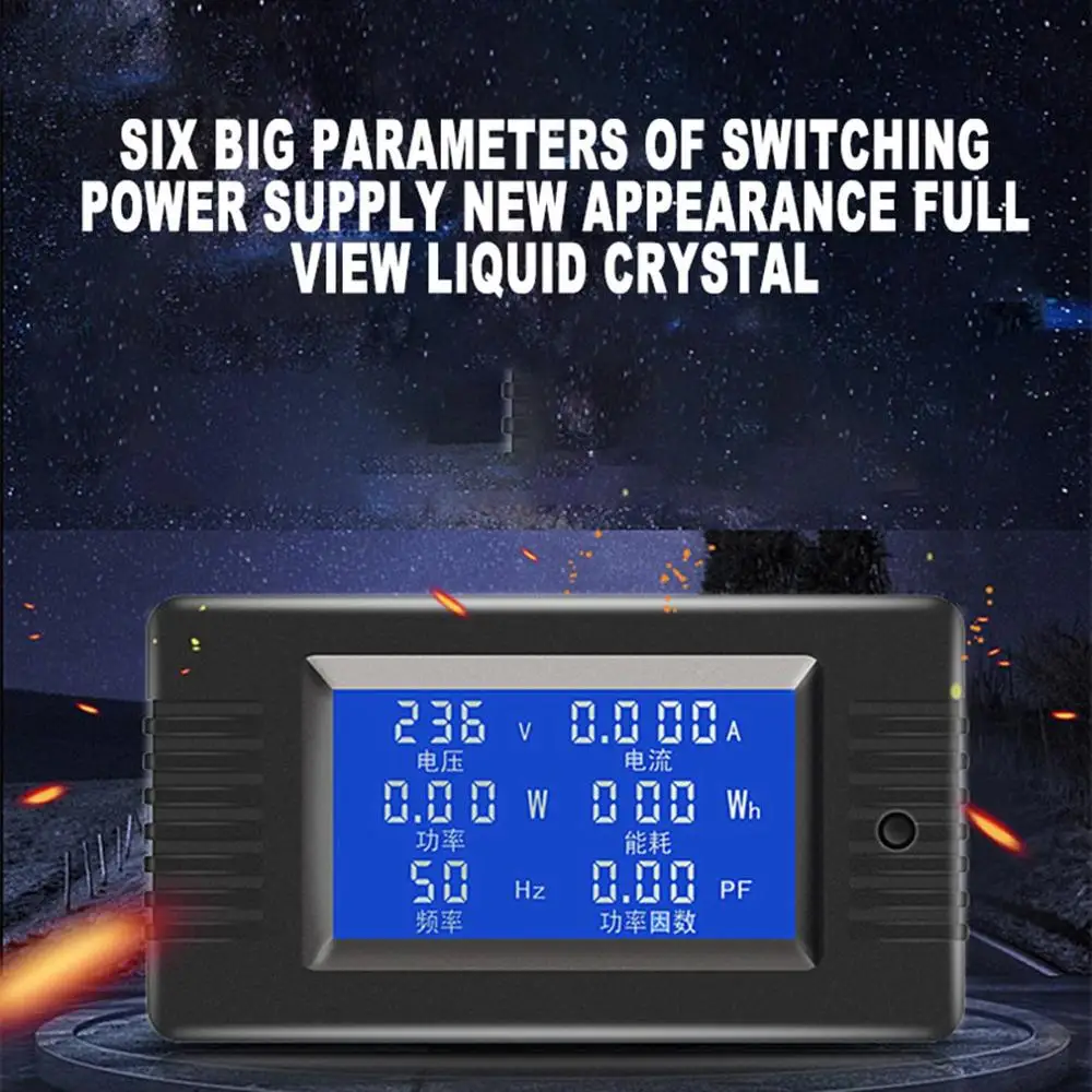 

Digital Display Power Monitor Voltmeter Ammeter Power Meter Frequency Meter Factor Table One-touch Control
