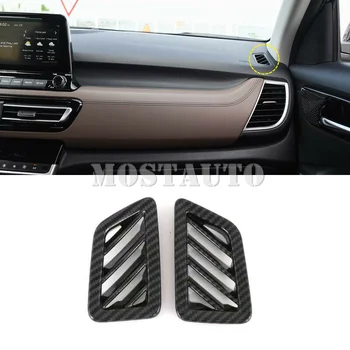 

For Kia Seltos 2019-2020 ABS Carbon Fiber Interior Upper Air Vent Outlet Cover Trims 2pcs