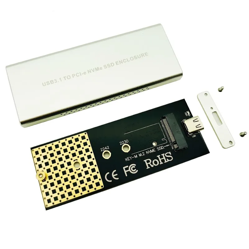 BTBcoin PCIE M.2 NVME SSD корпус M ключ Тип C USB3.1 2240/2280 SSD чехол полностью алюминиевый 10 Гбит/с внешний бокс для твердотельного диска