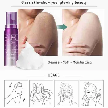 

Face Cleanser Tight Peeling Mousse Removing Dead Skin Oil Exfoliating Cleanser Care Control Moisturizer Face Pore 80ml