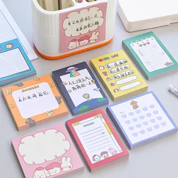 Notes autocollantes dessin animé Ins, fournitures scolaires et de bureau, papeterie mignonne, Kawaii, 50 feuilles 