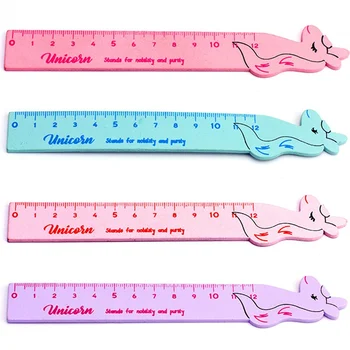 

Cute Kawaii Cartoon Animal Unicorn Wooden Ruler Straight Ruler Tassel Bookmark Creative Drawing Korean School Stationery