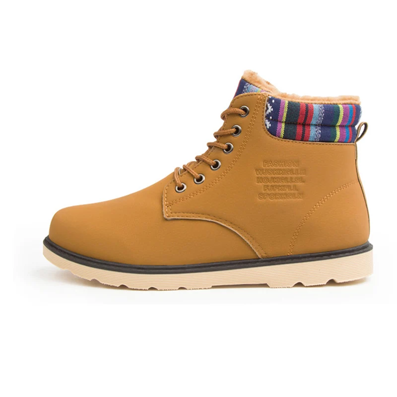

019 Winter Plus Velvet Martin Boots Casual Men's Shoes High Top Tooling Shoes Logging Wood Waterproof Increase Shoes AEHQ0422