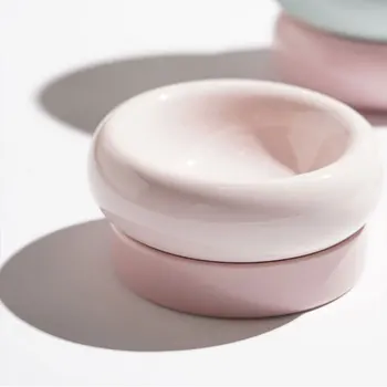 

Non-slip Ceramic Cat Bowl Feeder With Raised Stand Bone China Cervical Protect Food Water Cat Bowl Ceramic Small Dog Pet Supply