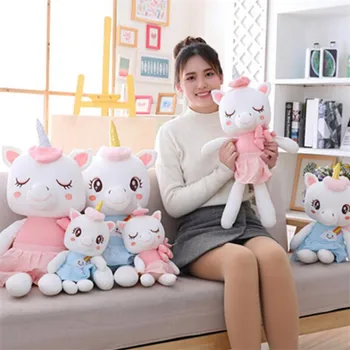 

Cute Expression Unicorn soft plush baby toys Kids sleep Stuffed Dolls Horse Squeeze Toys for Girls Birthday Christmas Gift