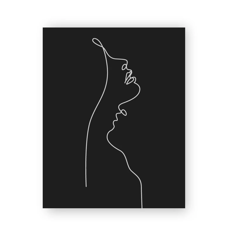 Abstract-Woman-Face-One-Line-Drawing-Painting-Modern-Poster-Canvas-Print-Black-and-White-Minimalist-Wall (4)