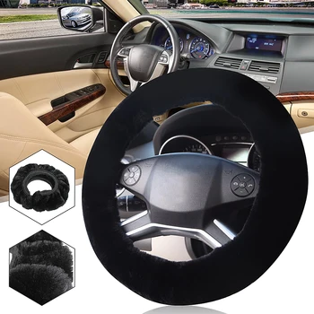 

Universal Car Steering Wheel Soft Short Plush Car Covers Car Styling Covers Non-slip Breathable Car Accessories Decoration Warm