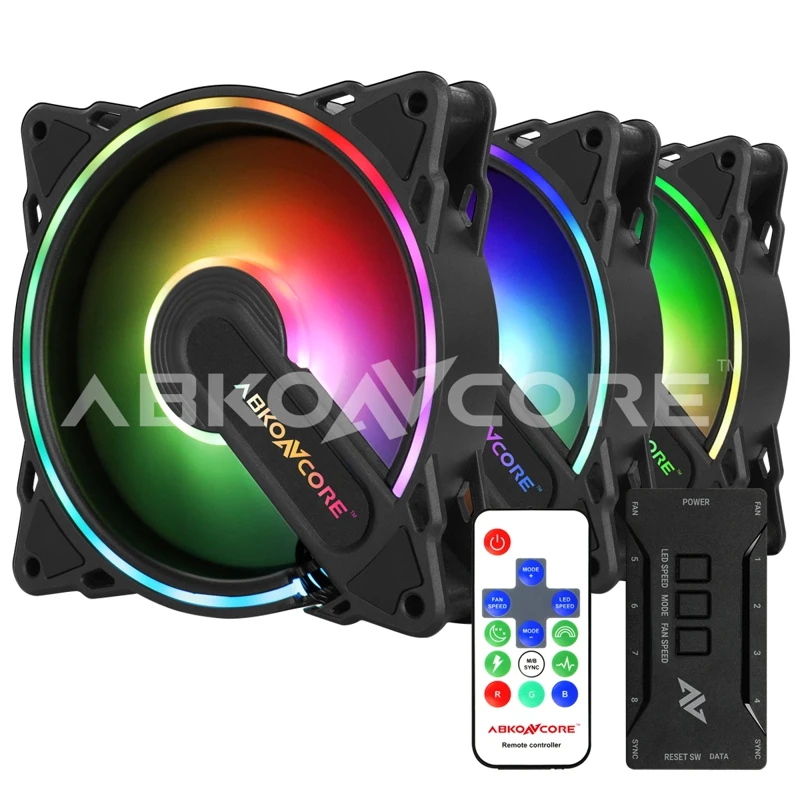 Комплект RGB вентиляторов Abkoncore Hurricane Spectrum 3в1 | Компьютеры и офис