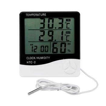 

HTC-2 Probe Thermometer Large Sn Multi-Function Indoor and Outdoor Electronic Digital Temperature and Humidity Meter