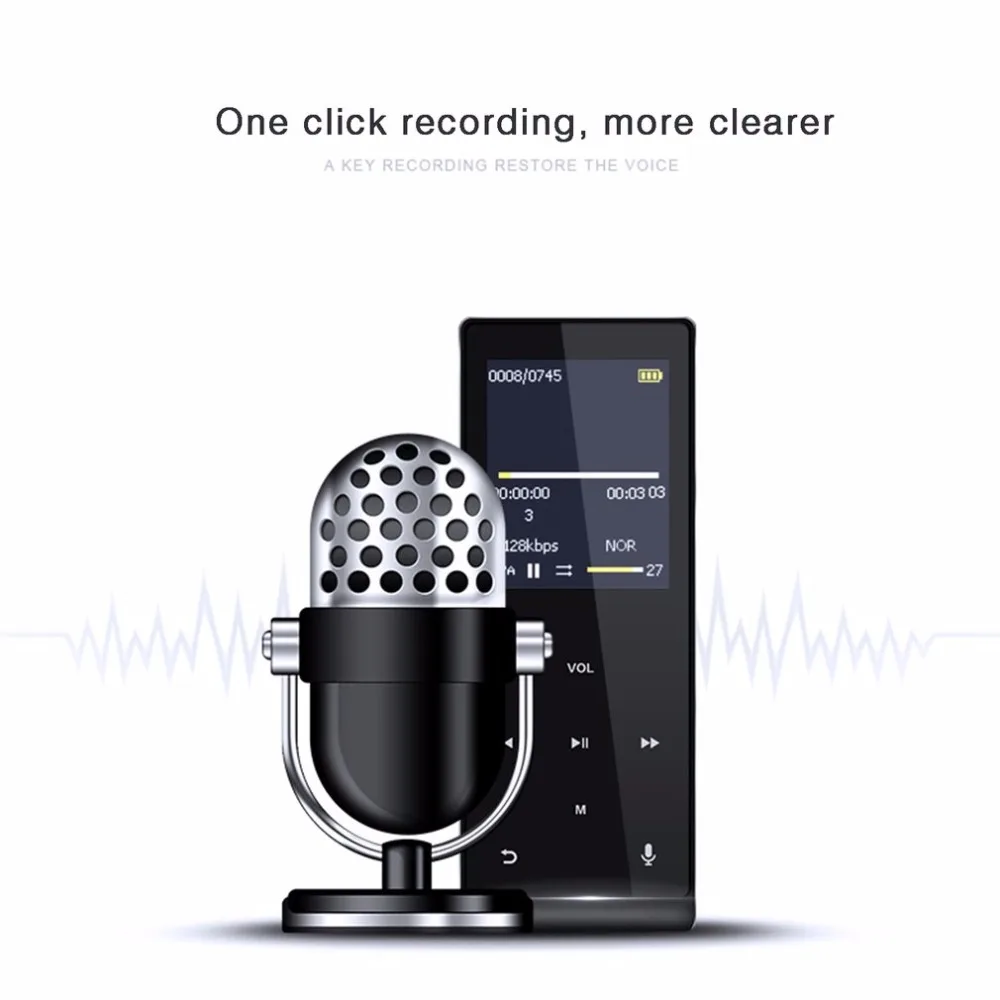 Металлический Bluetooth MP3 HIFI музыкальный плеер Поддержка TF карты голосовой записи счетчик шагов мини Walkman сенсорный экран