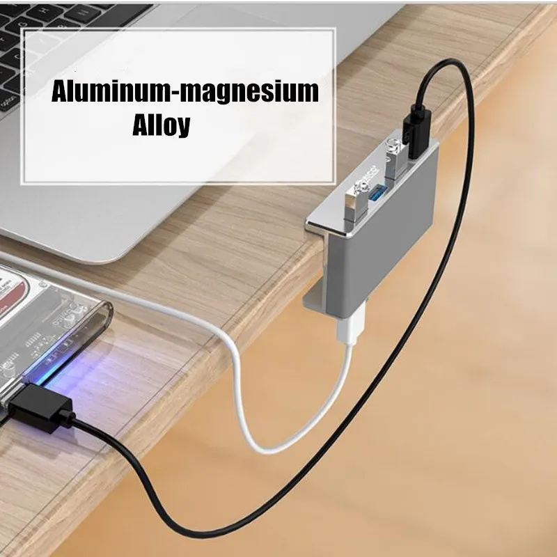 Концентратор все алюминиевые usb3.0 сплиттер компьютер USB конвертер оснастки тип расширения MH4PU можно зафиксировать новейший для портативных ПК