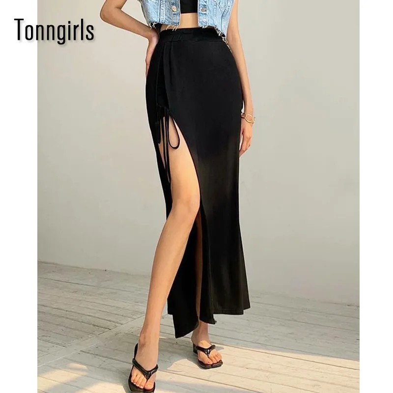 

Tonngirls Women Skirt Casual Loose Maxi Skirt Korean Style Streetwear A Line Skirt Female Long Skirts Sexy Beach Skirts Summer