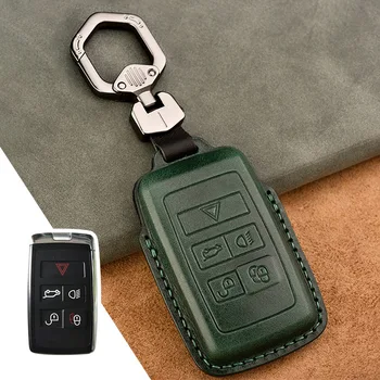 

1Pcs Genuine Leather Car Remote Key Fob Shell Cover Case For Land Rover Range Rover Evoque Discovery Sport 5 2018 2019 2020