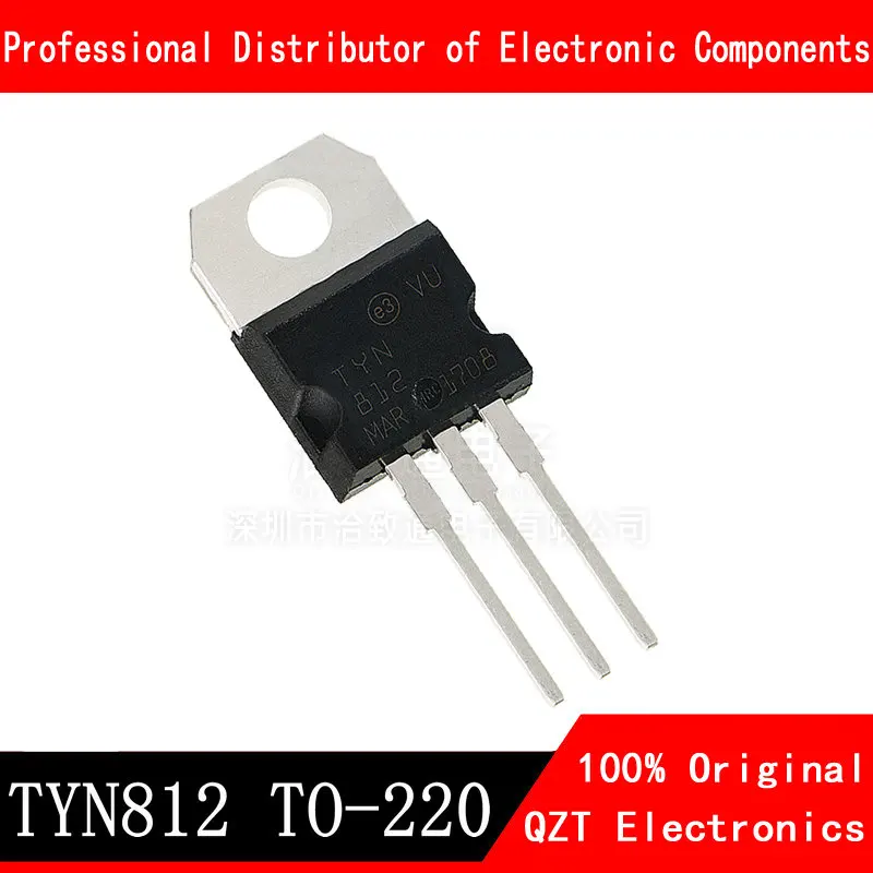10pcs/lot TYN812 TO220 thyristor 12A 800V TO-220 new and original In Stock 1pcs of new original authentic bta06 800b bidirectional thyristor 6a 800v directly inserted into to 220