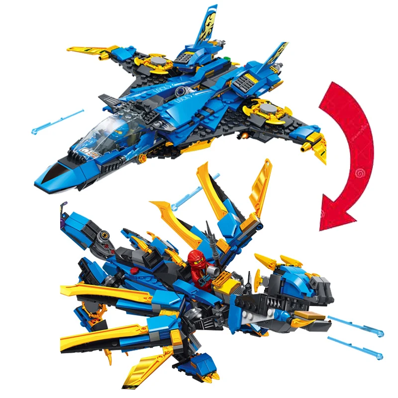 

New Ninja Series Deformation Jay's Storm Fighter Compatible Legoinglys Ninjagoinglys 70668 Building Blocks Toys for Kids Gift