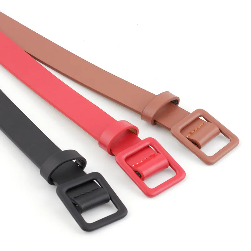 

2020 NEW Women's Dress PU Leather belt square buckle Non-porous Artificial leather Spring and summer Jeans waistband