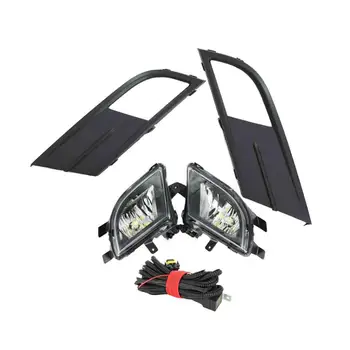 

For VW Jetta MK6 2015 2016 2017 2018 Front Bumper LED Fog Light Fog Lamp Wire Fog Light Grille Cover Kit
