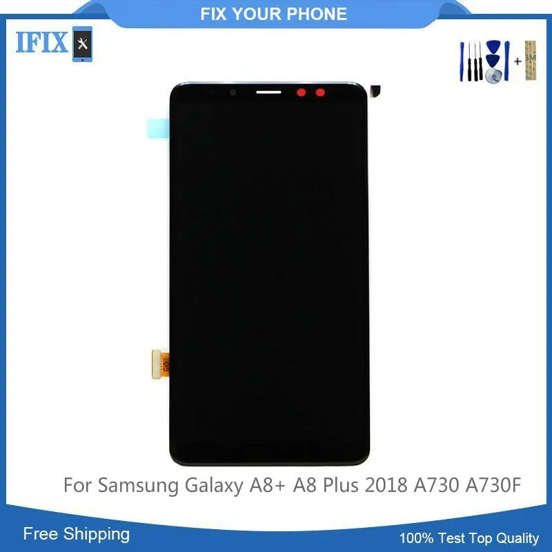 10 шт./лот для samsung для Galaxy A8+ A8 плюс A730 A730F ЖК-дисплей Дисплей кодирующий преобразователь сенсорного экрана в сборе 6,0 дюймов