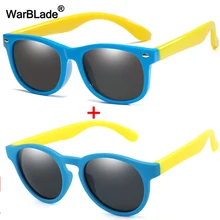 Warblade redondo polarizado crianças óculos de sol silicone segurança flexível crianças óculos de sol moda meninos meninas máscaras uv400