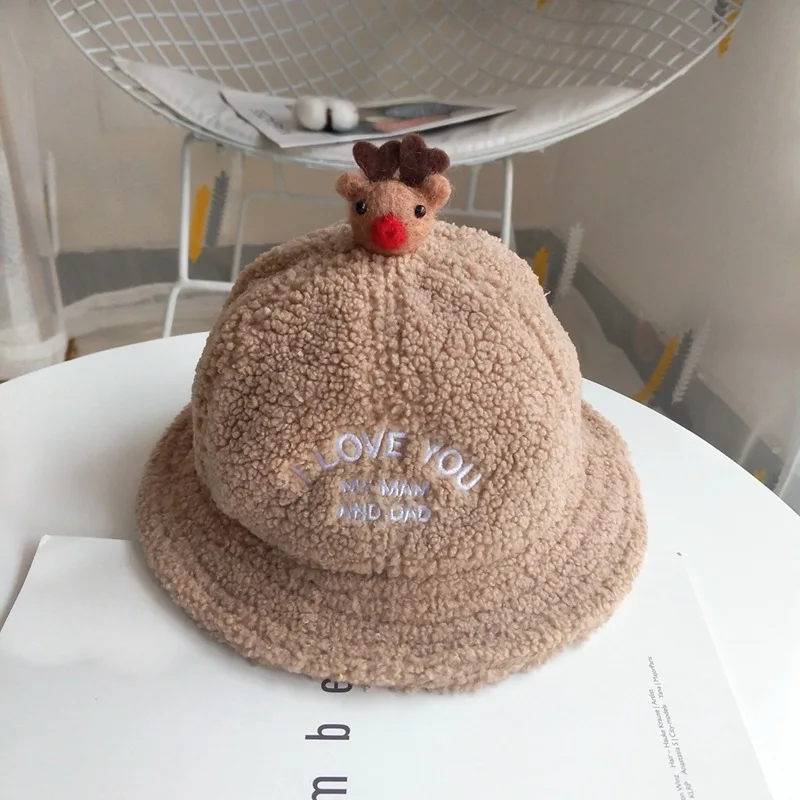 Literary christmas hat winter Autumn warm women/men winter Wool fedoras kids Hat skullies baby caps For 5-24 months - Цвет: Color  3