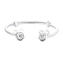 GChic, 925 пробы, серебряный, милый, Микки, Минни, ажурный, открытый, Pan, браслет, Подходит для Pandora Moments, модный, женский, с бусинами, Шарм