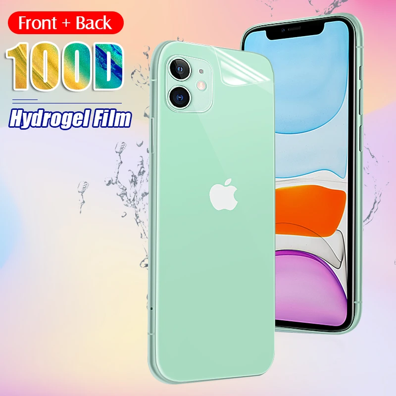 

100D Curved Soft Hydrogel Film For iphone 11 Pro Max X XR XS Full Screen Cover Protector 6 6s 7 8 PLus Protective Film Not Glass
