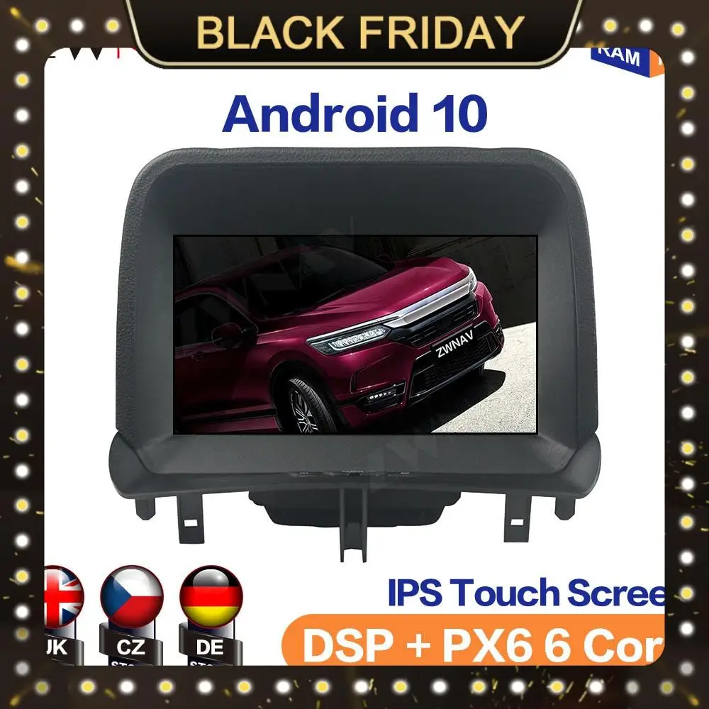 Android 10 IPS экран для Ford Tourneo курьер 2014 2016 автомобильный мультимедийный плеер