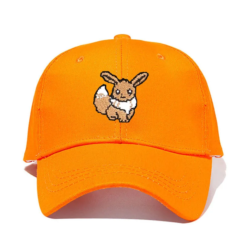 Вышивка Pixelated Pokemon Go Eevee Ash игра анимация персонажи папа шляпа хлопок Бейсболка для мужчин и женщин шляпа