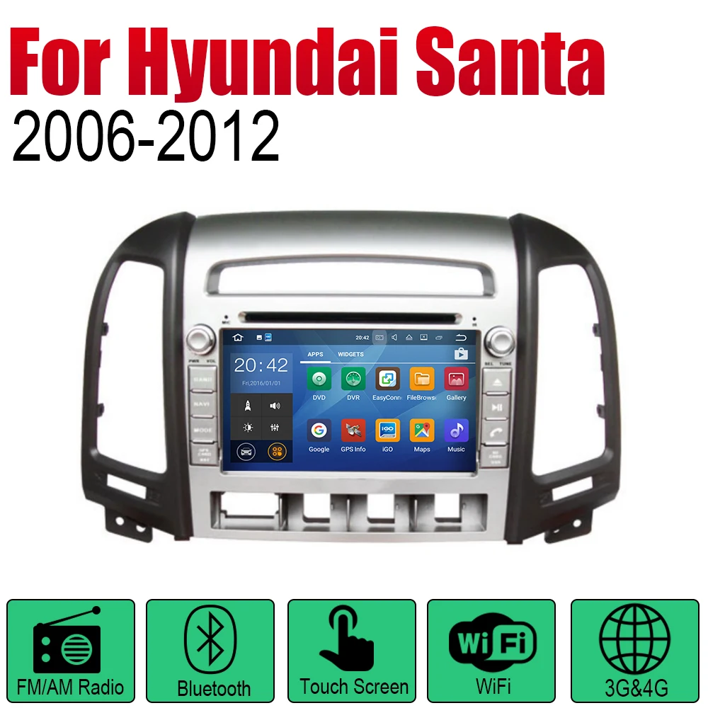 Автомагнитола ZaiXi 2 Din Android DVD для Hyundai Santa Fe 2006 ~ 2012|Мультимедиаплеер авто| |