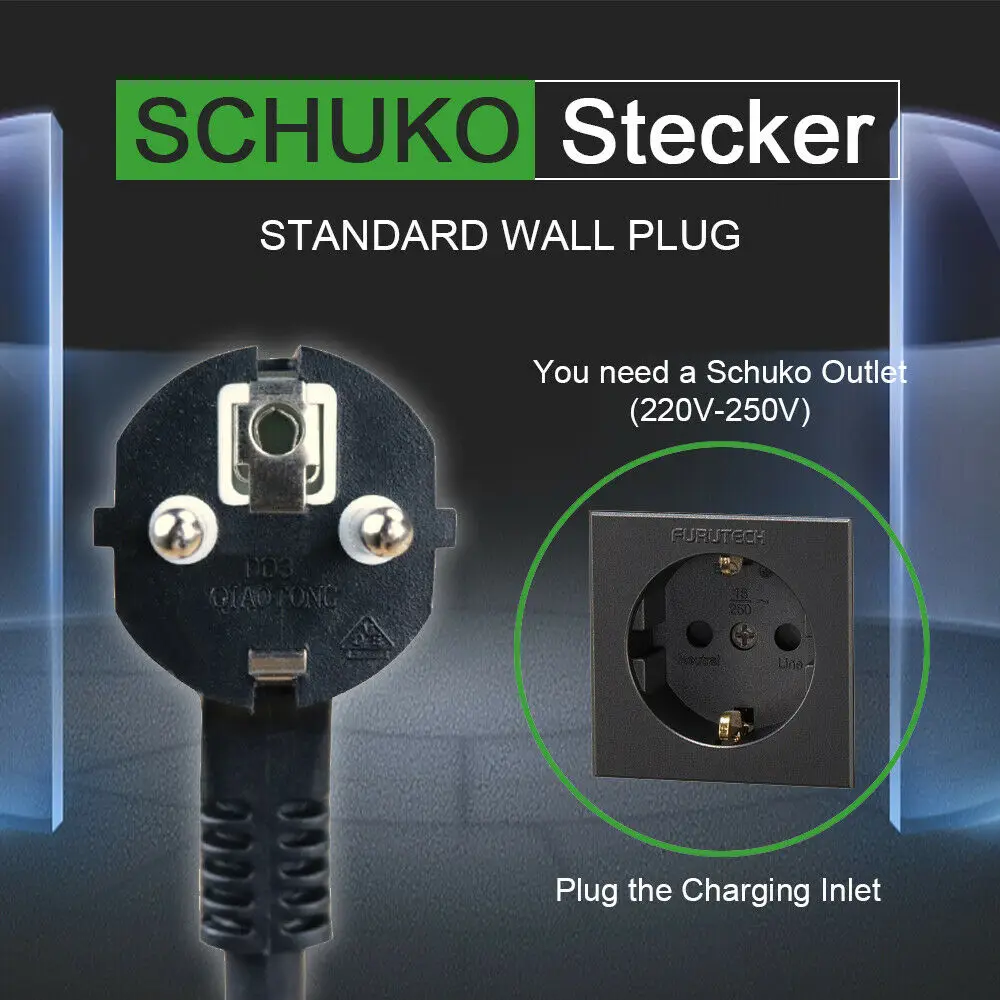  Type 1 Portable EV Charging Box Cable Switchable 10/16A Schuko Plug Electric Vehicle Car Charger EV