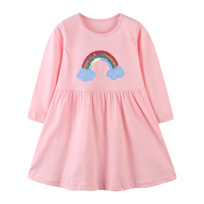 Детское Хлопковое платье с карманами Little maven осенняя одежда для маленьких