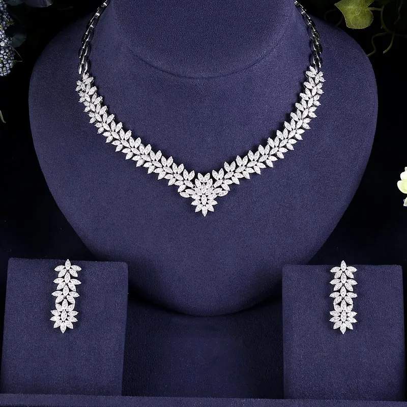 

Accking LUXURY LEAVES Bridal Jewelry Sets CZ New Fashion Dubai Jewelry Set For Women Wedding Party Accessories Design