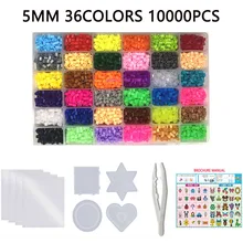 24/72 colors box set hama beads toy 2.6/5mm perler educational Kids 3D puzzles diy toys fuse beads pegboard sheets ironing paper