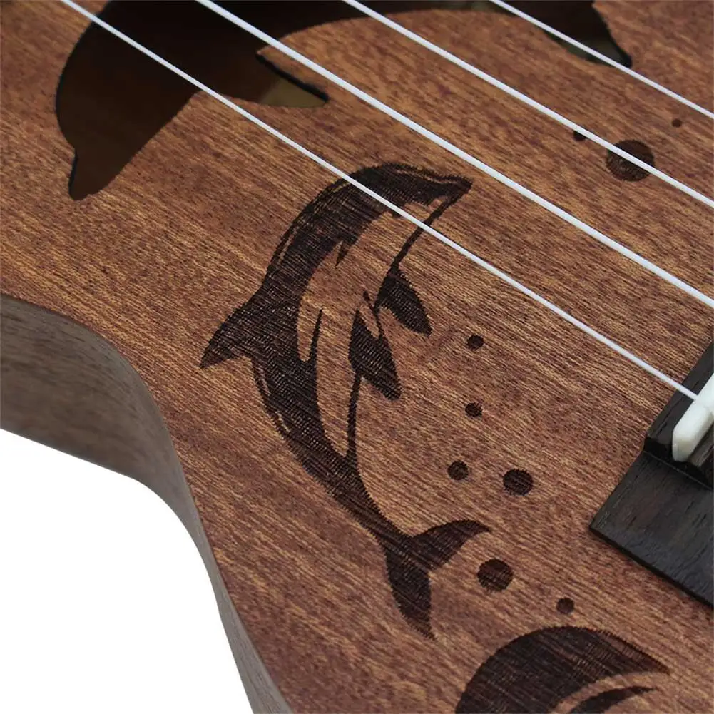 Mount Chain 21 дюймов Sapele Ukulele полые Дельфин Ukelele Гавайская маленькая гитара Рождественский подарок