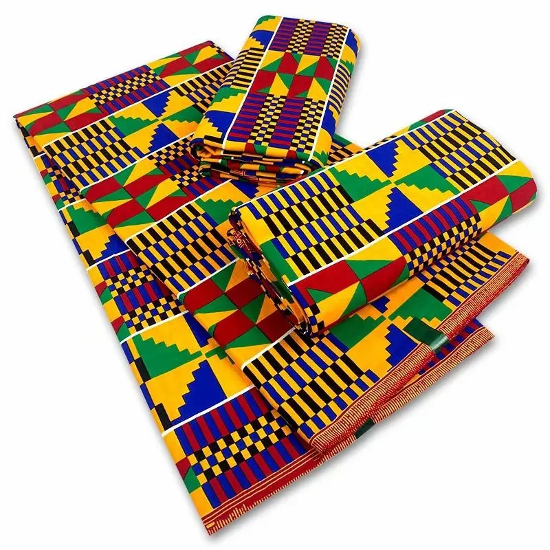 Guaranteed real kente wax africain ankara print batik fabric top tissu ghana patchwork sewing wedding