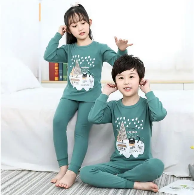 style 2 Детская одежда для сна; детская одежда для сна для мальчиков; зимние хлопковые комплекты для маленьких девочек; Детская домашняя одежда; пижамы для мальчиков; От 2 до 13 лет одежда для подростков - Цвет: style 2