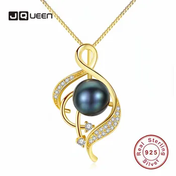 

JQUEEN 925 Sterling Silver Freshwater Pearls Necklace New Arrival Micro Inlaid 3A Zircon Geometric S925 Women Pendant Necklace