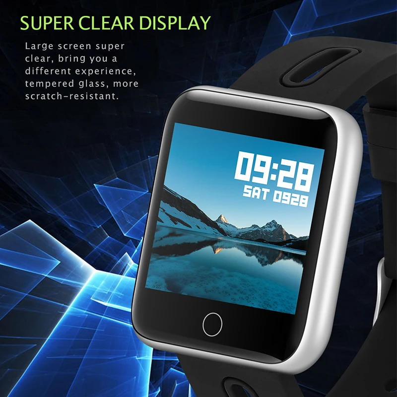 BINSSAW 2020 Men Women Smart Watch  Wristwatch Sport Fitness tracker Pedometer Heart Rate Blood Pressure Watches LED Smartwatch