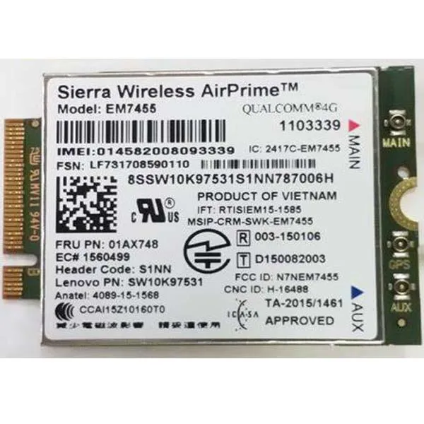 01AX748 EM7455 4G LTE card for lenovo thinkpad X260 X270 T470S x1 Mobile Module Wireless wwan NGFF card