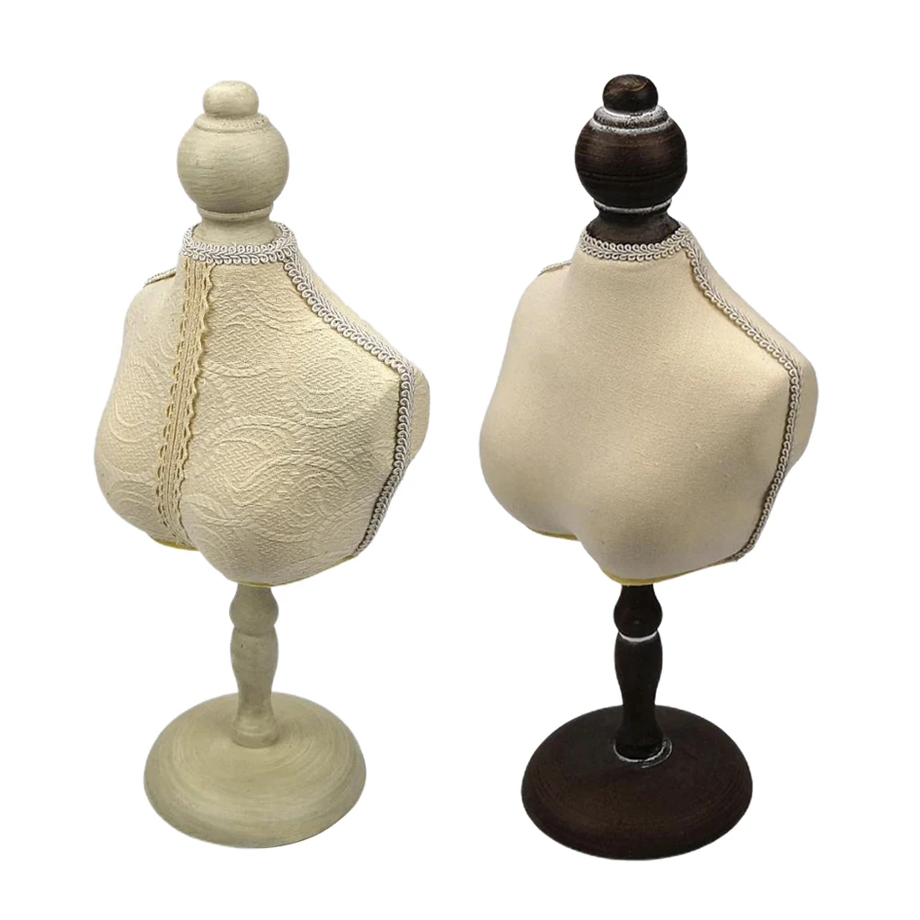 Jewelry Pouches, Bags 14 Elegant Necklace Display Mannequin Bust Fabric