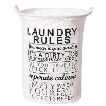 

Basket Hamper Foldable Washing Laundry Linen Storage Bag Pouch Cotton Linen New