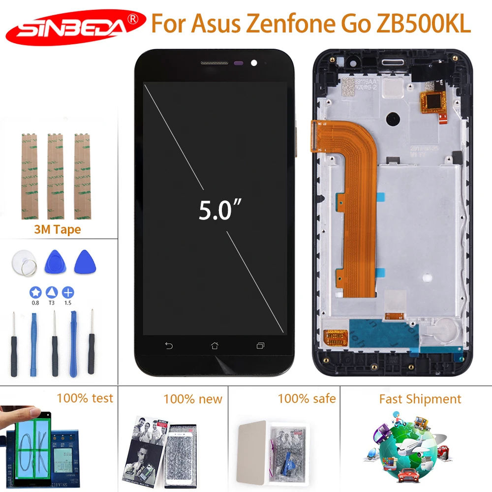 ЖК дисплей 5 0 дюйма для Asus Zenfone Go ZB500KL X00AD сенсорный экран с дигитайзером в сборе
