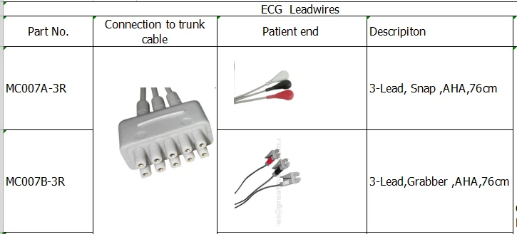Совместимость с GE Dash, Eagle, Solar, Tram series 3-lead multi-link проволочный вывод для ЭКГ набор(412682-003